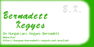 bernadett kegyes business card